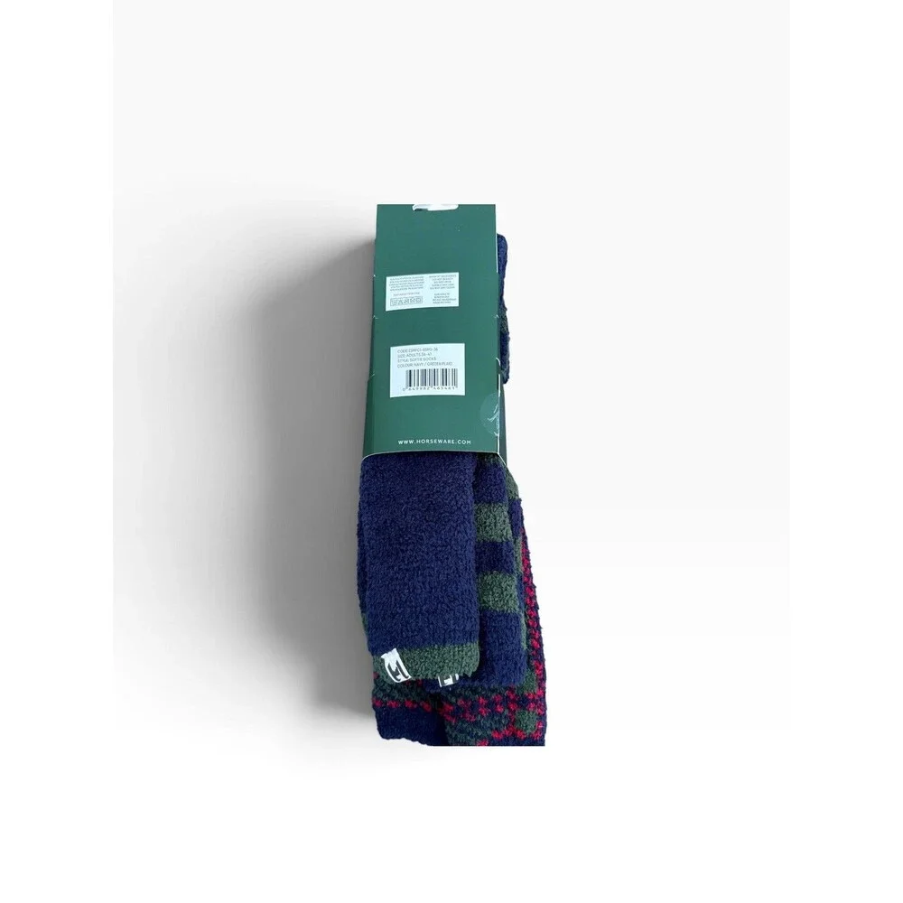 Softie Socks 3 Pack Unisex Size 36-41 (9-11 Adults) Navy, Green Plaid Warm